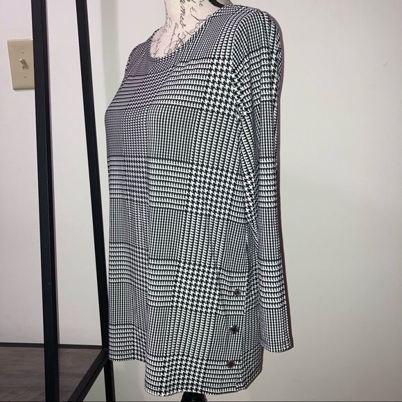 Anne Klein Tops - Anne Klein Knit Houndstooth Checkered Top NWT